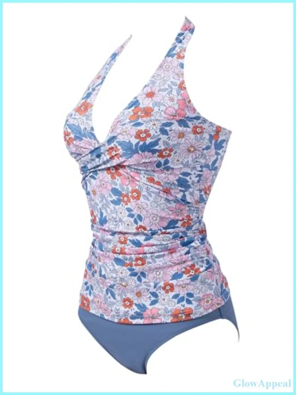 Slimming Tummy Control Tankini 2 Piece Swimsuit Halter Push Up High Waisted